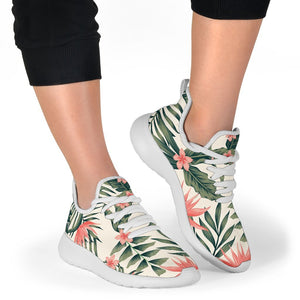 Blossom Tropical Leaves Pattern Print Mesh Knit Shoes GearFrost