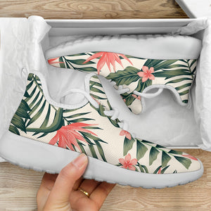 Blossom Tropical Leaves Pattern Print Mesh Knit Shoes GearFrost