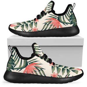 Blossom Tropical Leaves Pattern Print Mesh Knit Shoes GearFrost