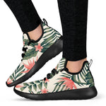 Blossom Tropical Leaves Pattern Print Mesh Knit Shoes GearFrost