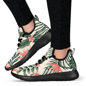 Blossom Tropical Leaves Pattern Print Mesh Knit Shoes GearFrost