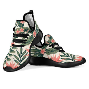 Blossom Tropical Leaves Pattern Print Mesh Knit Shoes GearFrost