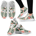 Blossom Tropical Leaves Pattern Print Mesh Knit Shoes GearFrost