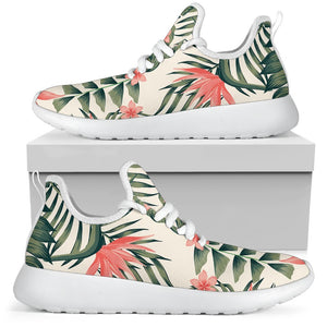 Blossom Tropical Leaves Pattern Print Mesh Knit Shoes GearFrost