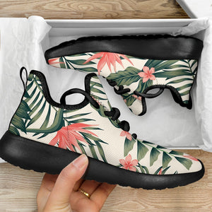 Blossom Tropical Leaves Pattern Print Mesh Knit Shoes GearFrost