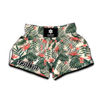 Blossom Tropical Leaves Pattern Print Muay Thai Boxing Shorts