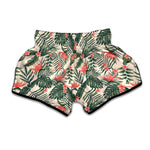 Blossom Tropical Leaves Pattern Print Muay Thai Boxing Shorts