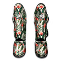 Blossom Tropical Leaves Pattern Print Muay Thai Shin Guards