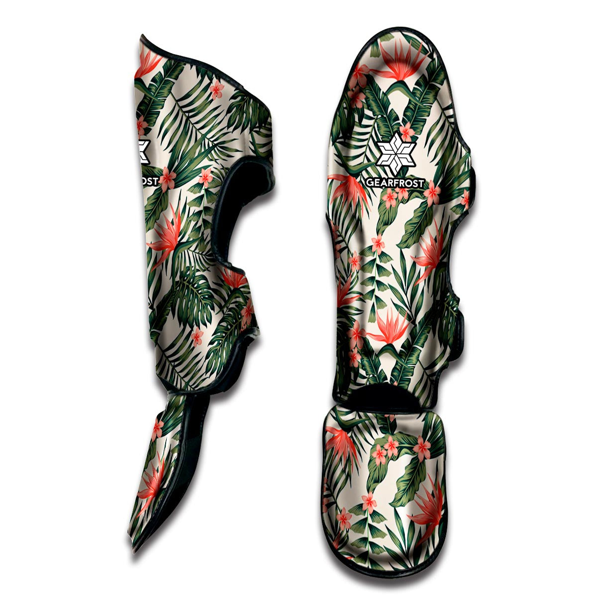 Blossom Tropical Leaves Pattern Print Muay Thai Shin Guard