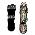 Blossom Tropical Leaves Pattern Print Muay Thai Shin Guard