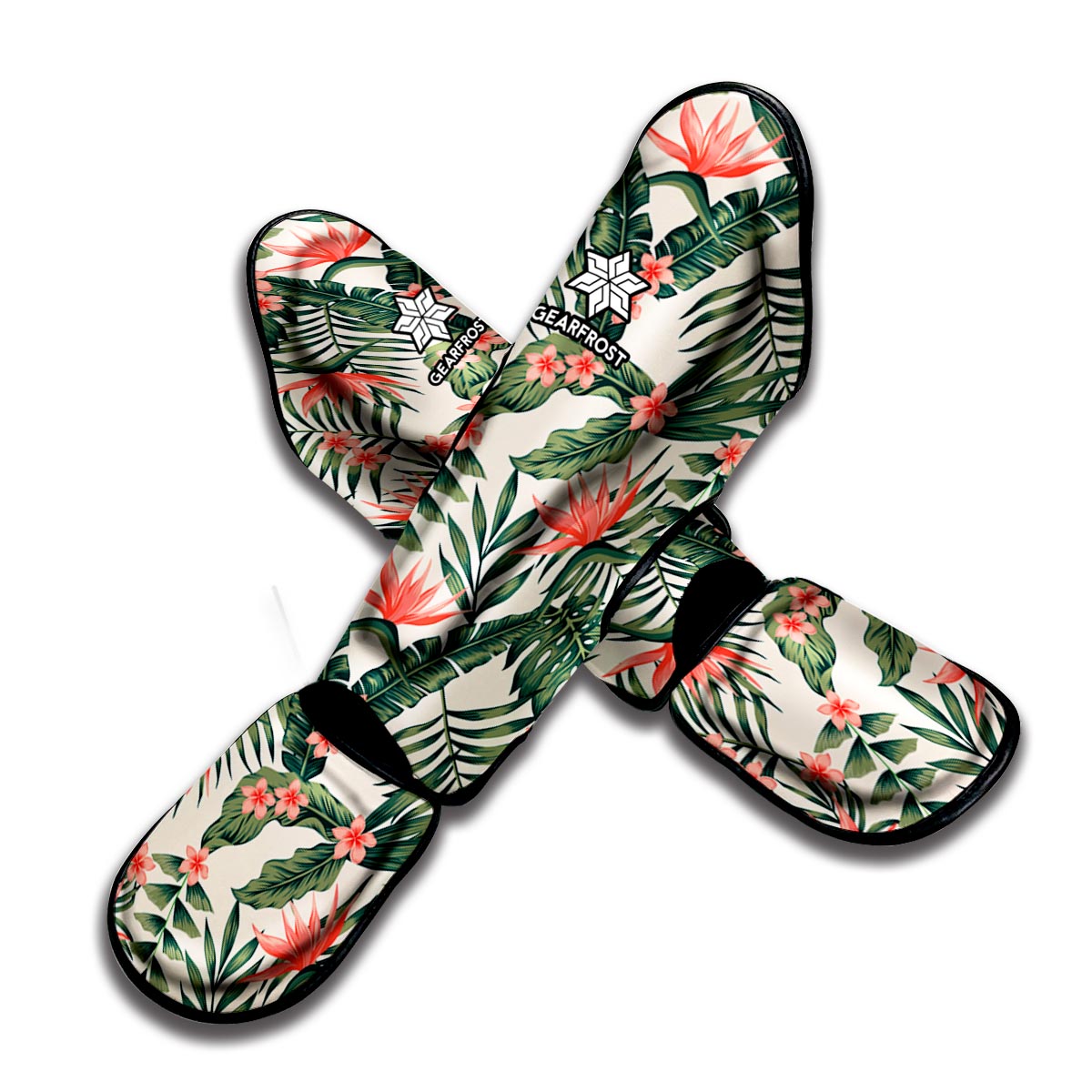 Blossom Tropical Leaves Pattern Print Muay Thai Shin Guard