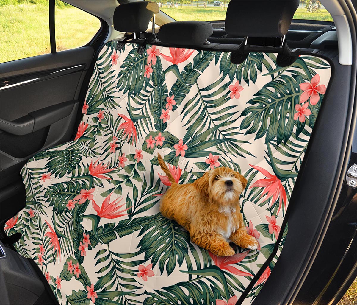 Blossom Tropical Leaves Pattern Print Pet Car Back Seat Cover