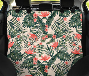 Blossom Tropical Leaves Pattern Print Pet Car Back Seat Cover