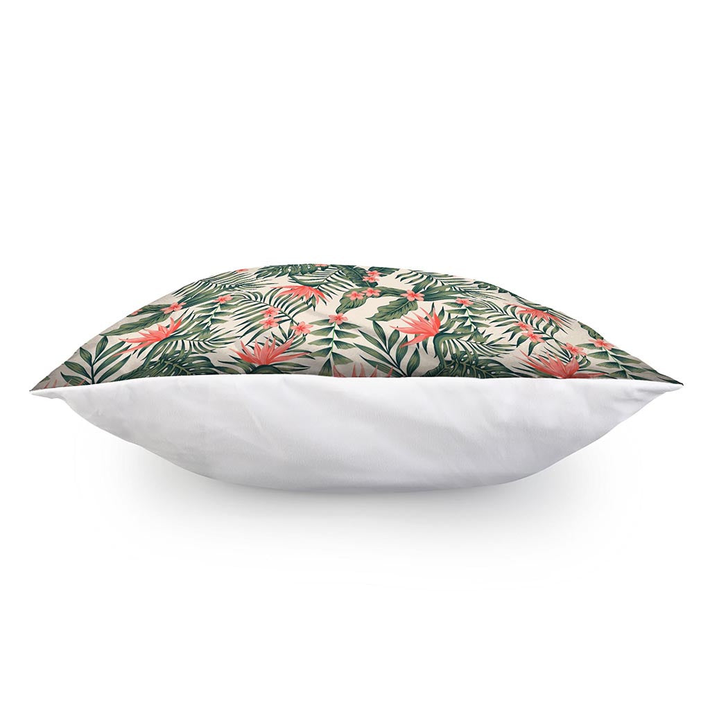 Blossom Tropical Leaves Pattern Print Pillow Cover