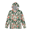 Blossom Tropical Leaves Pattern Print Pullover Hoodie