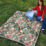 Blossom Tropical Leaves Pattern Print Quilt