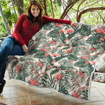 Blossom Tropical Leaves Pattern Print Quilt