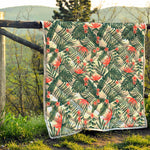 Blossom Tropical Leaves Pattern Print Quilt