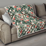 Blossom Tropical Leaves Pattern Print Quilt