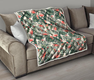 Blossom Tropical Leaves Pattern Print Quilt