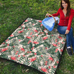 Blossom Tropical Leaves Pattern Print Quilt