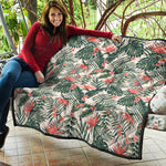 Blossom Tropical Leaves Pattern Print Quilt