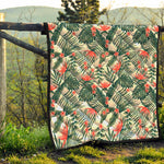 Blossom Tropical Leaves Pattern Print Quilt