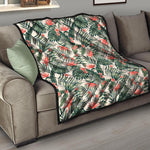 Blossom Tropical Leaves Pattern Print Quilt