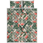 Blossom Tropical Leaves Pattern Print Quilt Bed Set