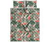 Blossom Tropical Leaves Pattern Print Quilt Bed Set