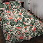 Blossom Tropical Leaves Pattern Print Quilt Bed Set