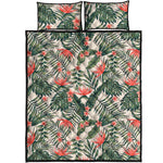 Blossom Tropical Leaves Pattern Print Quilt Bed Set