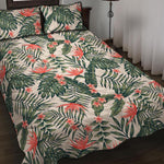 Blossom Tropical Leaves Pattern Print Quilt Bed Set