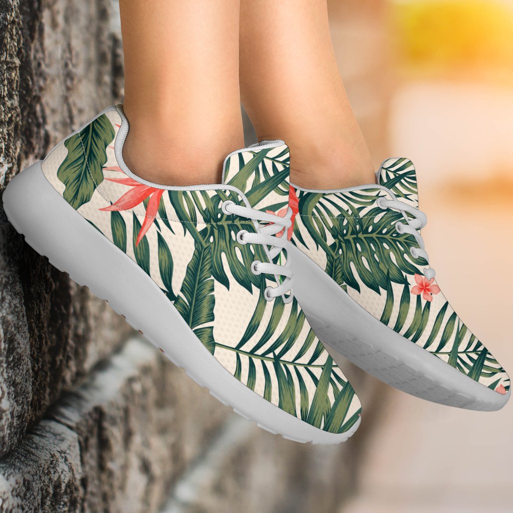 Blossom Tropical Leaves Pattern Print Sport Shoes GearFrost