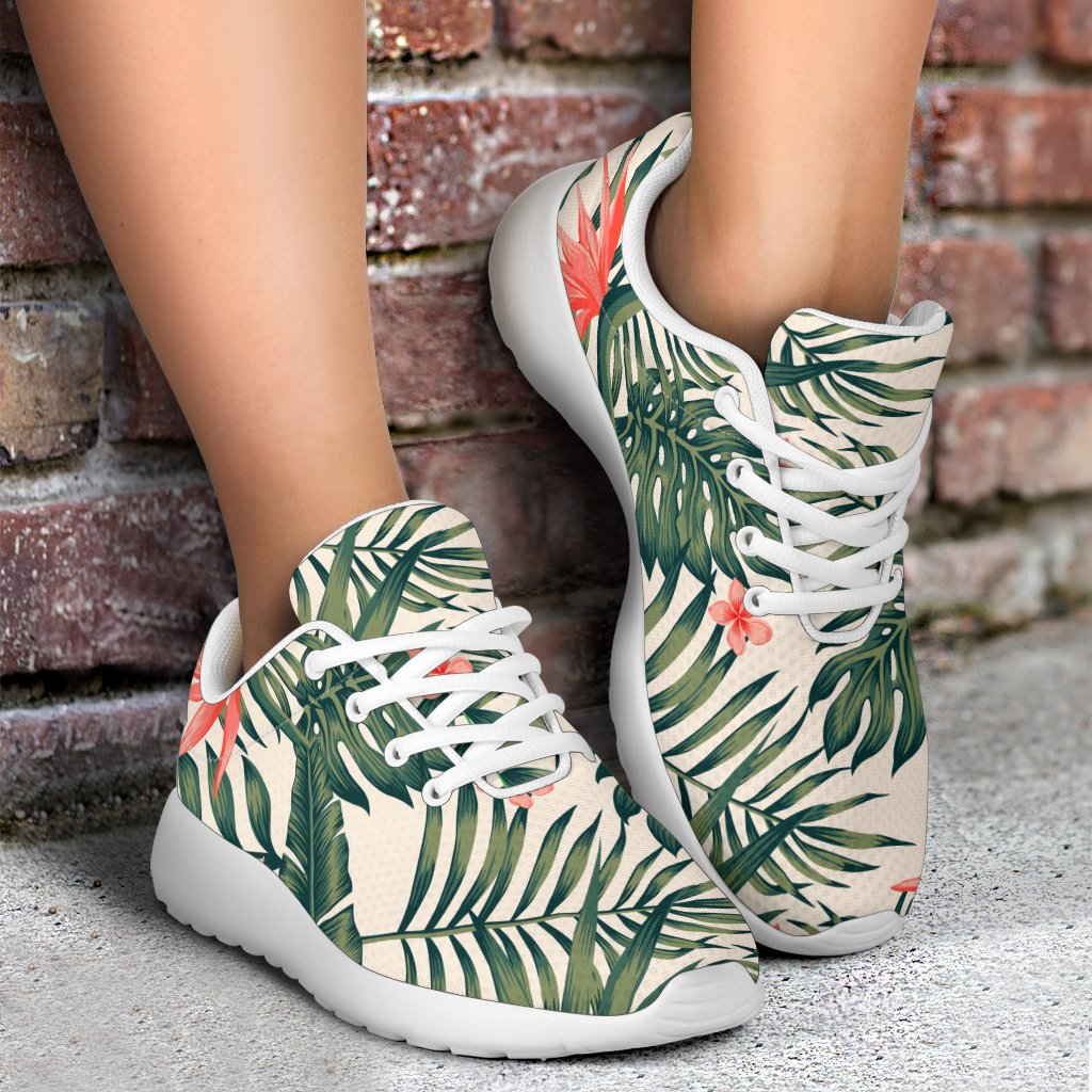 Blossom Tropical Leaves Pattern Print Sport Shoes GearFrost