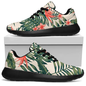 Blossom Tropical Leaves Pattern Print Sport Shoes GearFrost