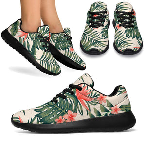 Blossom Tropical Leaves Pattern Print Sport Shoes GearFrost