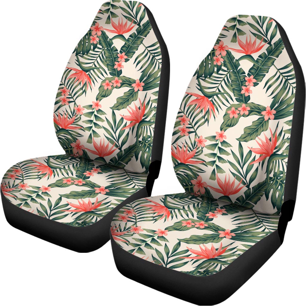 Blossom Tropical Leaves Pattern Print Universal Fit Car Seat Covers