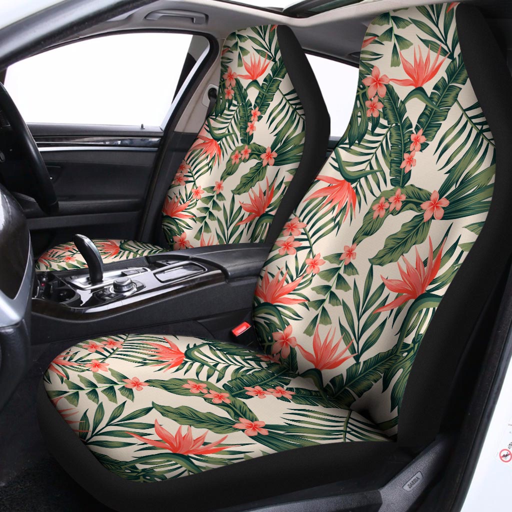 Blossom Tropical Leaves Pattern Print Universal Fit Car Seat Covers