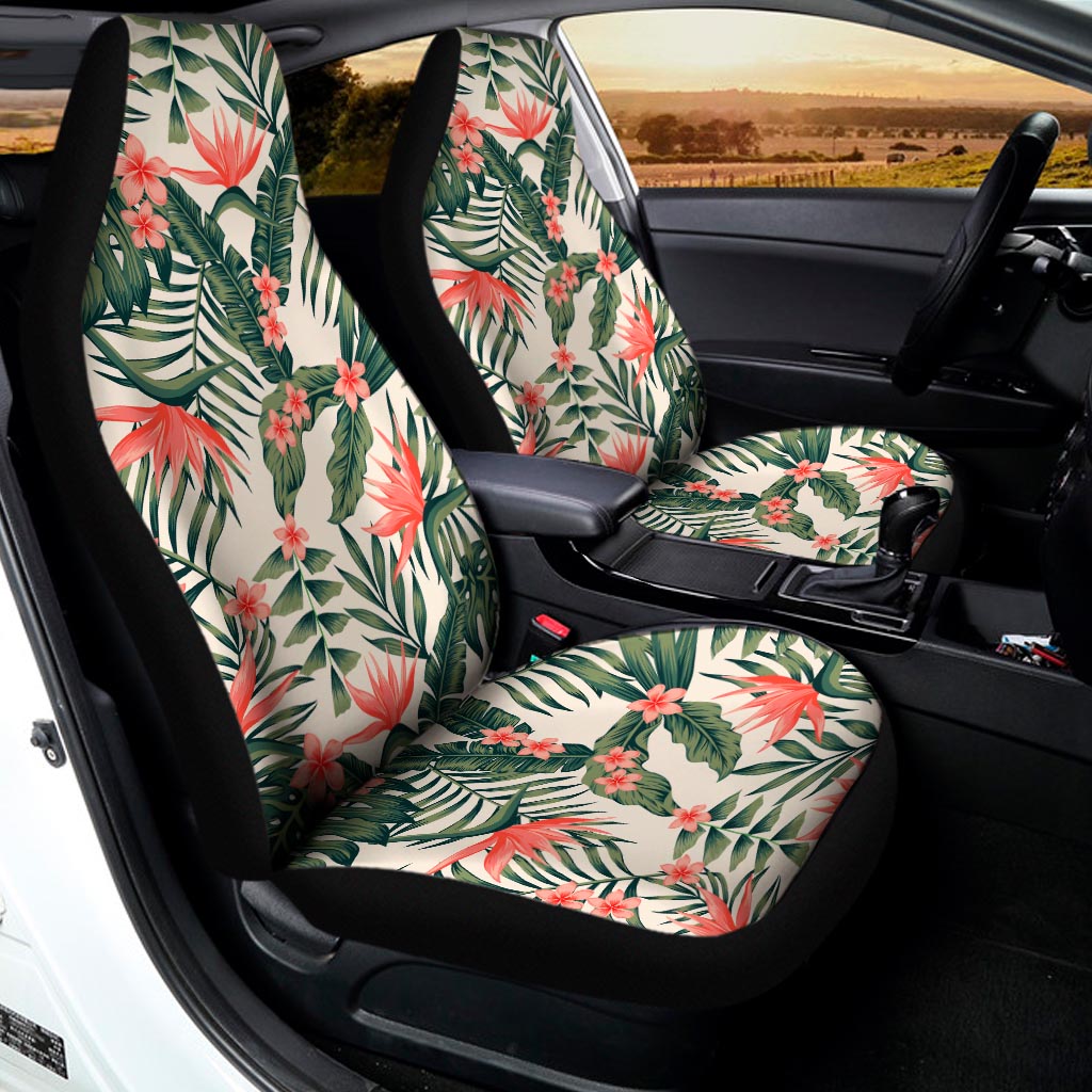 Blossom Tropical Leaves Pattern Print Universal Fit Car Seat Covers