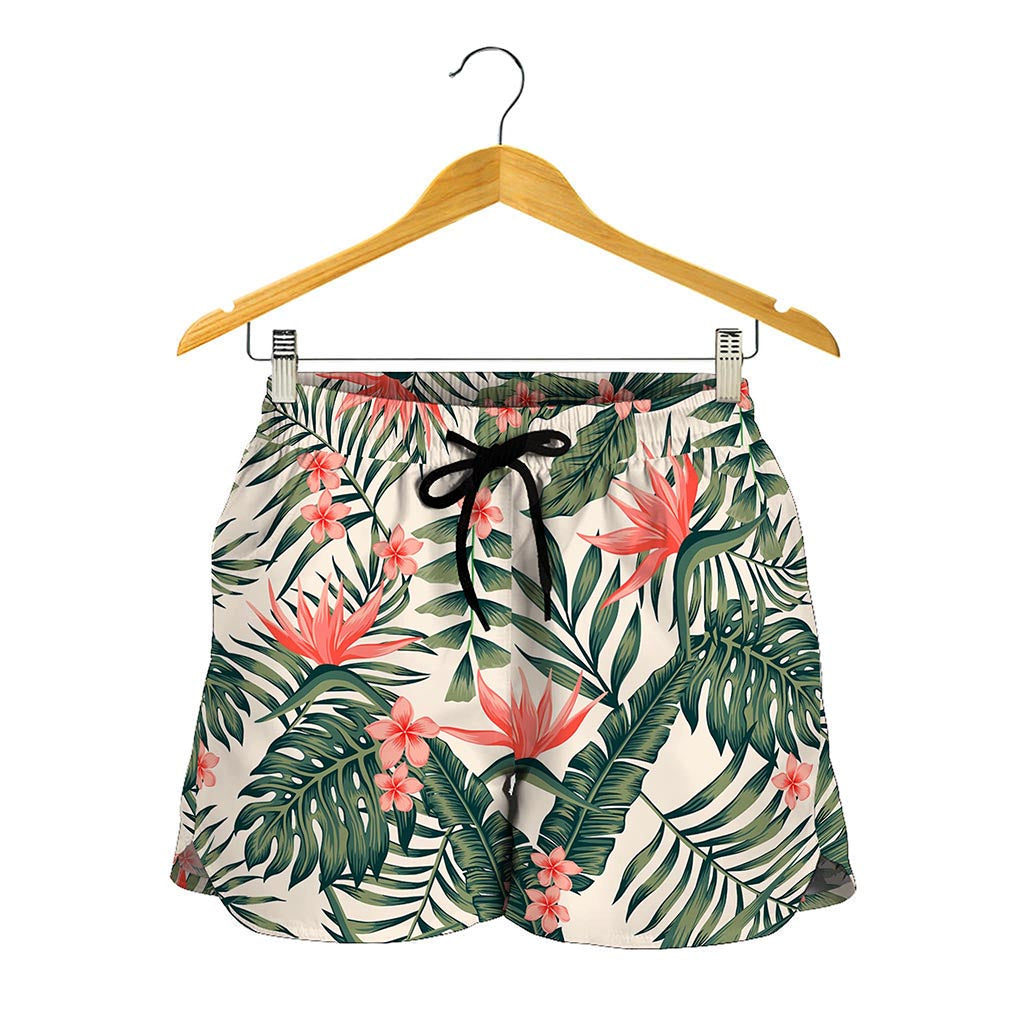 Blossom Tropical Leaves Pattern Print Women's Shorts