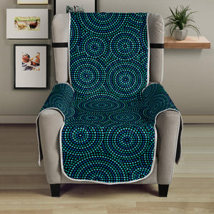 Blue Aboriginal Dot Pattern Print Armchair Protector