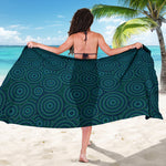 Blue Aboriginal Dot Pattern Print Beach Sarong Wrap