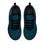 Blue Aboriginal Dot Pattern Print Black Sneakers