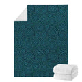 Blue Aboriginal Dot Pattern Print Blanket
