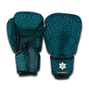 Blue Aboriginal Dot Pattern Print Boxing Gloves