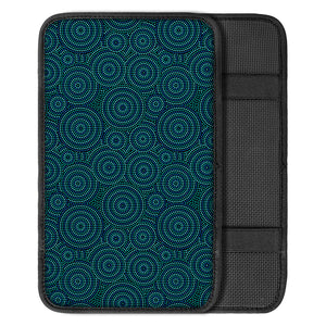 Blue Aboriginal Dot Pattern Print Car Center Console Cover