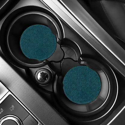 Blue Aboriginal Dot Pattern Print Car Coasters