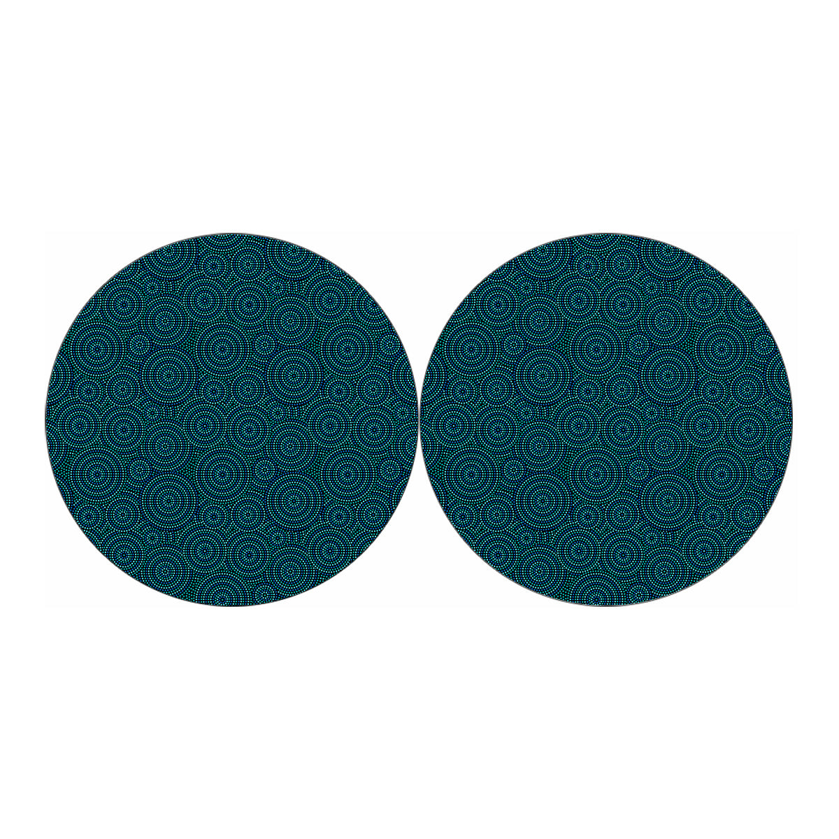 Blue Aboriginal Dot Pattern Print Car Coasters