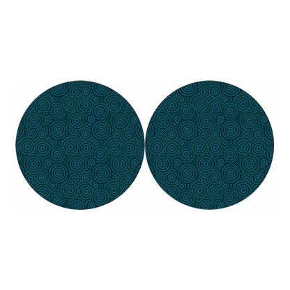 Blue Aboriginal Dot Pattern Print Car Coasters
